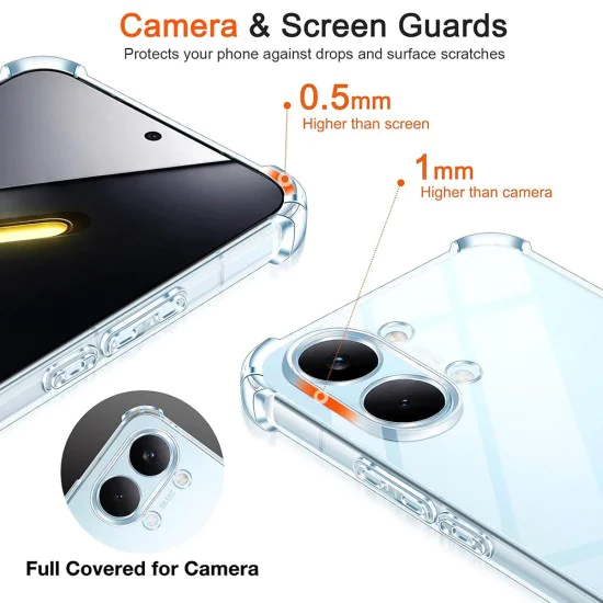 Калъф за Xiaomi Poco X8 Pro Max - Shockproof Clear Silicone - Techsuit - Прозрачен