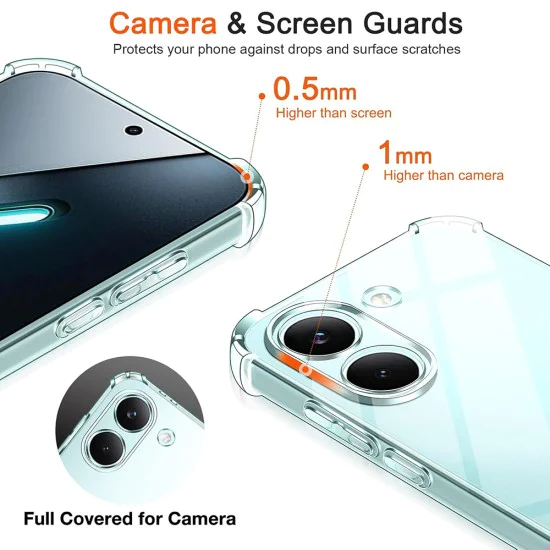 Калъф за Xiaomi Poco X8 Pro - Shockproof Clear Silicone - Techsuit - Прозрачен