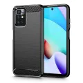 Калъф за Xiaomi Redmi 10 2021 / Redmi 10 2022 - Carbon Silicone - Черен