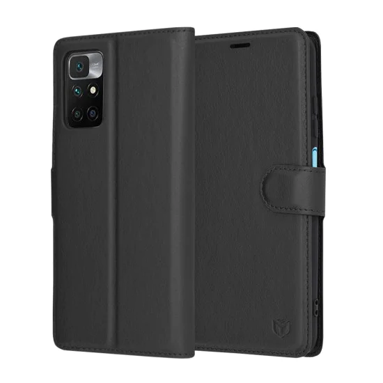Калъф за Xiaomi Redmi 10 / Redmi 10 2022 - Кожено Протектор - Черен