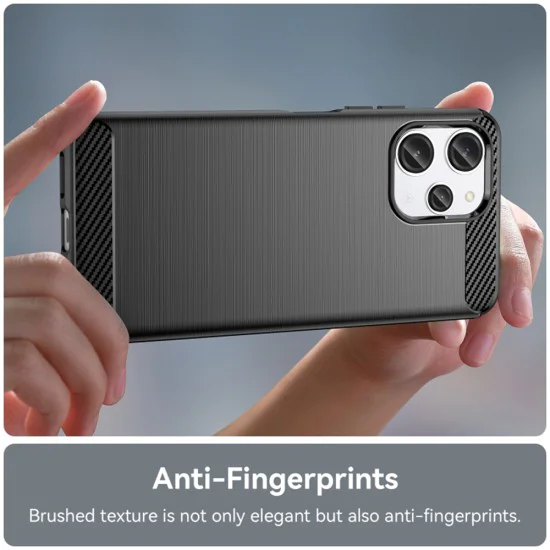 Калъф за Xiaomi Redmi 12 4G / 12 5G - Carbon Silicone - Черен