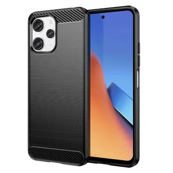 Калъф за Xiaomi Redmi 12 4G / 12 5G - Carbon Silicone - Черен