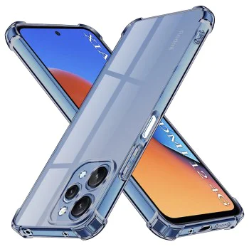 Калъф за Xiaomi Redmi 12 4G / 12 5G - Techsuit - Удароустойчив Clear Silicone - Опушено Черен