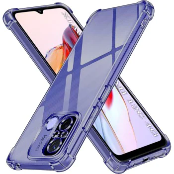 Калъф за Xiaomi Redmi 12C - Techsuit - Удароустойчив Clear Silicone - Опушено Черен