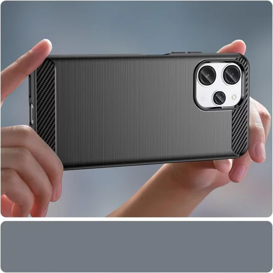 Калъф за Xiaomi Redmi 13 / Poco M6 4G - Carbon Silicone - Черен