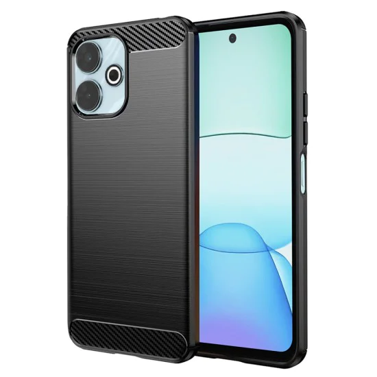 Калъф за Xiaomi Redmi 13 / Poco M6 4G - Carbon Silicone - Черен