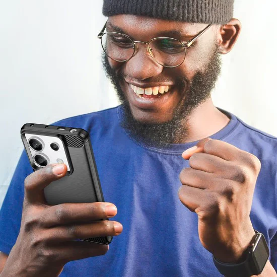 Калъф за Xiaomi Redmi 13C 4G / 13C 5G / Poco M6 / C65 - Carbon Silicone - Черен