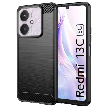 Калъф за Xiaomi Redmi 13C 4G / 13C 5G / Poco M6 / C65 - Carbon Silicone - Черен