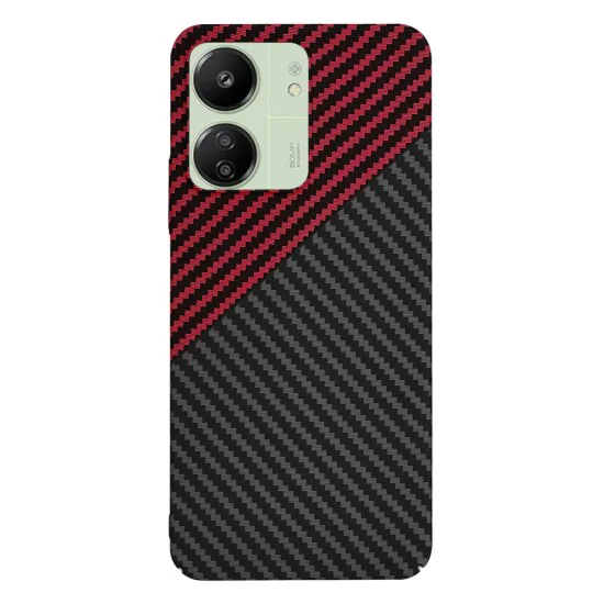 Калъф за Xiaomi Redmi 13C 4G / 13C 5G / Poco M6 / C65 - Carbonite FiberShell - Red Vortex