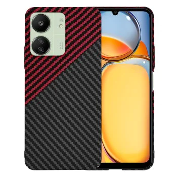 Калъф за Xiaomi Redmi 13C 4G / 13C 5G / Poco M6 / C65 - Carbonite FiberShell - Red Vortex