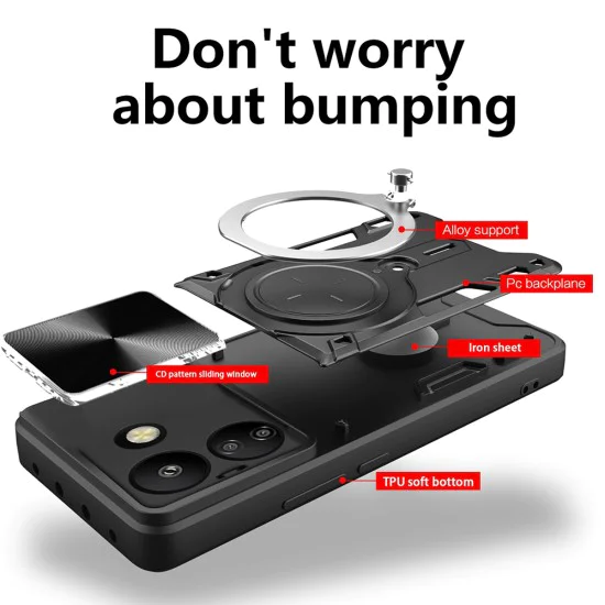 Калъф за Xiaomi Redmi 13C 4G / Poco C65 - CamGuard Pro - черен