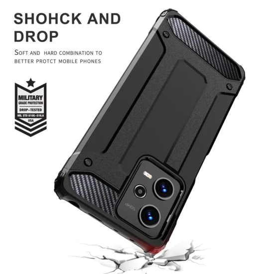 Калъф за Xiaomi Redmi 13C 4G / Poco C65 - Hybrid Armor - Черен