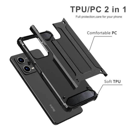 Калъф за Xiaomi Redmi 13C 4G / Poco C65 - Hybrid Armor - Черен