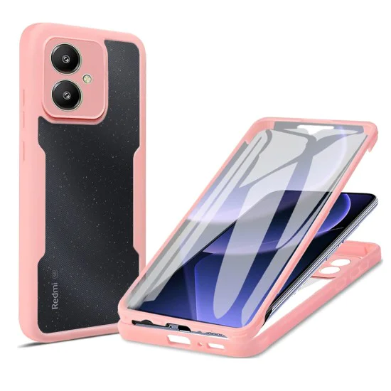 Калъф за Xiaomi Redmi 13C 5G / Poco M6 M6 + Протектор - ColorVerse 360 ​​Series - розов