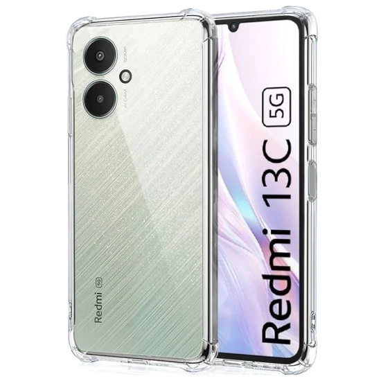 Калъф за Xiaomi Redmi 13C 5G / Poco M6 - Удароустойчив прозрачен силикон [Защита на камерата] - Прозрачен