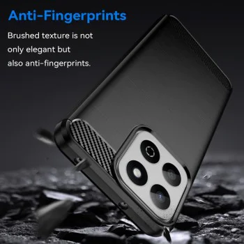 Калъф за Xiaomi Redmi 14C / Poco C75 - Carbon Silicone - Черен
