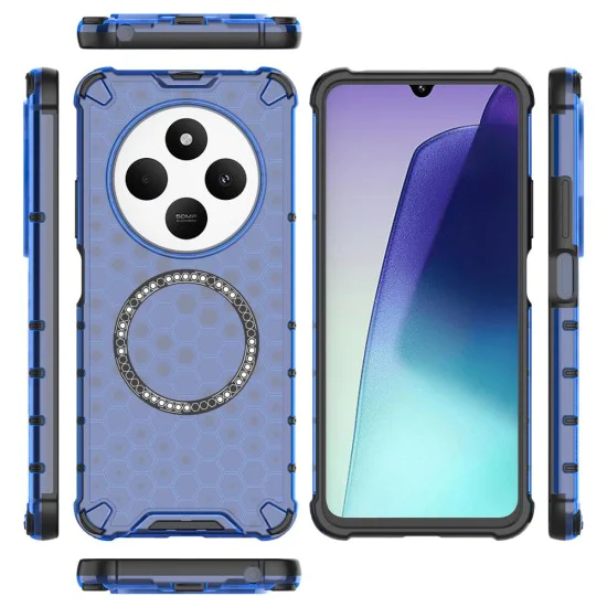 Калъф за Xiaomi Redmi 14C / Poco C75 - HoneyComb Shield MagSafe - Син
