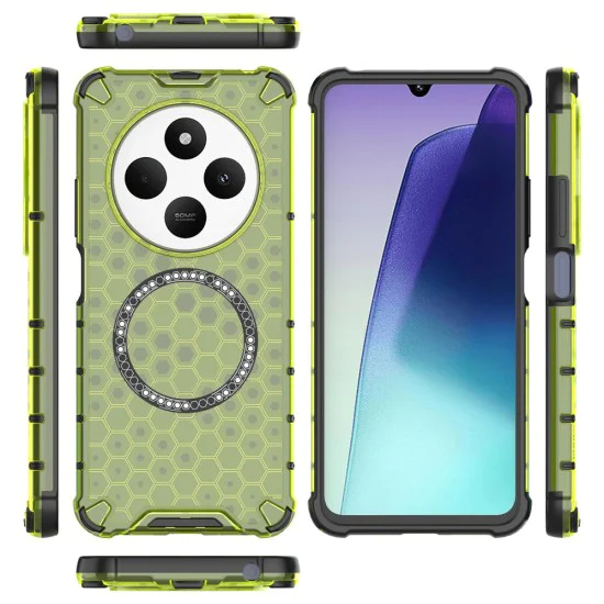 Калъф за Xiaomi Redmi 14C / Poco C75 - HoneyComb Shield MagSafe - Зелен