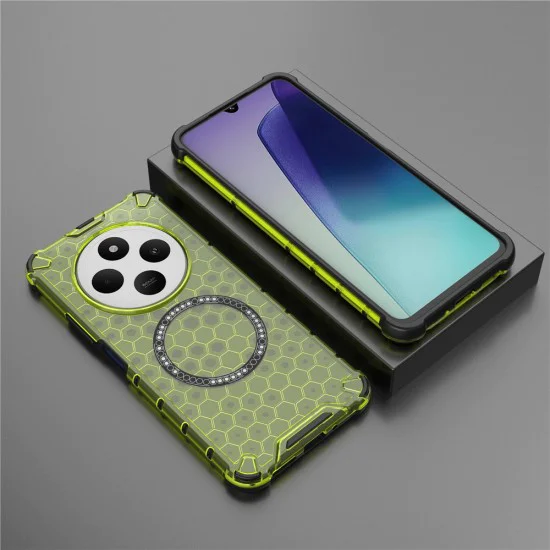 Калъф за Xiaomi Redmi 14C / Poco C75 - HoneyComb Shield MagSafe - Зелен