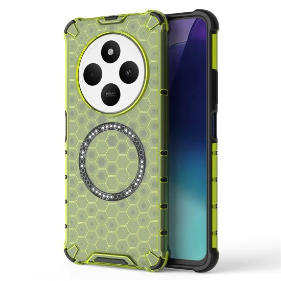 Калъф за Xiaomi Redmi 14C / Poco C75 - HoneyComb Shield MagSafe - Зелен