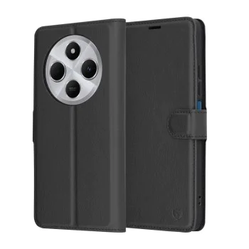Калъф за Xiaomi Redmi 14C / Poco C75 - Кожено Протектор - Черна