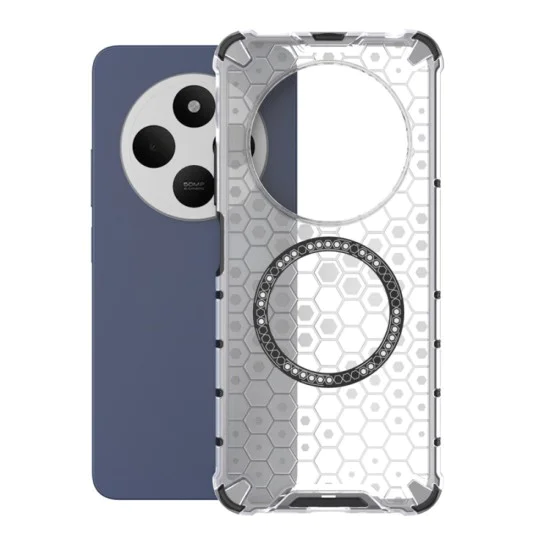 Калъф за Xiaomi Redmi 14C / Poco C75 - Techsuit - HoneyComb Shield MagSafe - Бял