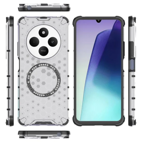Калъф за Xiaomi Redmi 14C / Poco C75 - Techsuit - HoneyComb Shield MagSafe - Бял