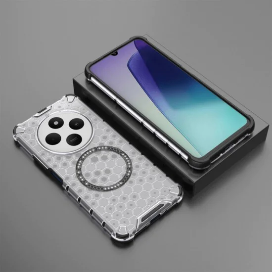 Калъф за Xiaomi Redmi 14C / Poco C75 - Techsuit - HoneyComb Shield MagSafe - Бял