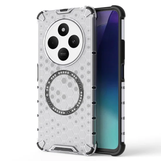Калъф за Xiaomi Redmi 14C / Poco C75 - Techsuit - HoneyComb Shield MagSafe - Бял