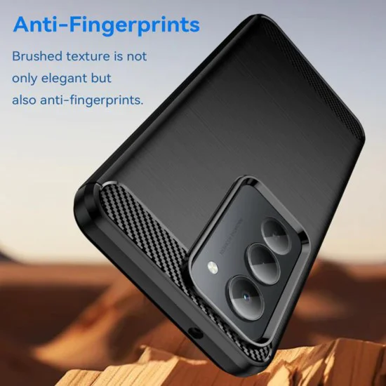 Калъф за Xiaomi Redmi 15 4G / Redmi 15 5G - Techsuit - Carbon Silicone - Черен