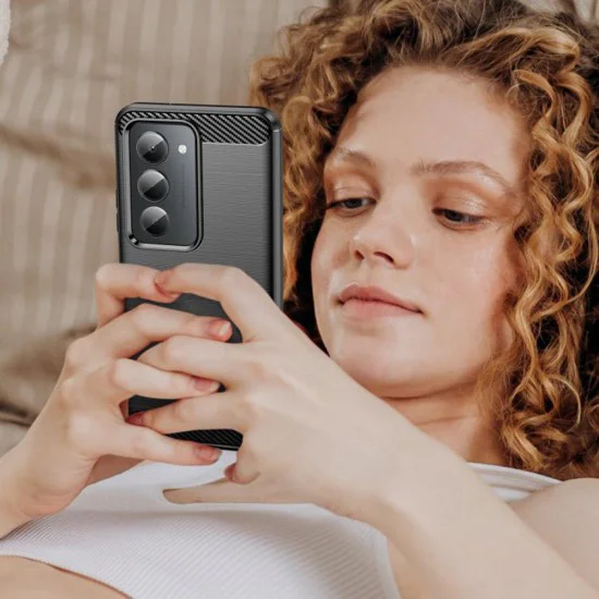 Калъф за Xiaomi Redmi 15 4G / Redmi 15 5G - Techsuit - Carbon Silicone - Черен