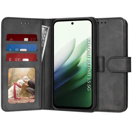 Калъф за Xiaomi Redmi 15 4G / Redmi 15 5G - Techsuit - Diary Book - Черен