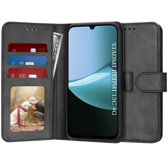Калъф за Xiaomi Redmi 15C 4G / Redmi 15C 5G - Techsuit - Diary Book - Черен