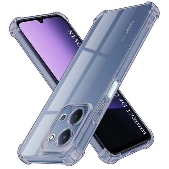 Калъф за Xiaomi Redmi 15C 4G / Redmi 15C 5G - Techsuit - Удароустойчив Clear Silicone - Опушено Черен