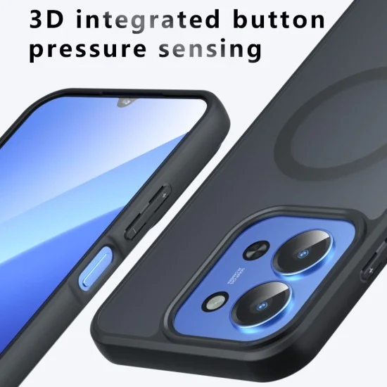 Калъф за Xiaomi Redmi 15C - Techsuit PureFrost MagSafe - Матово черен