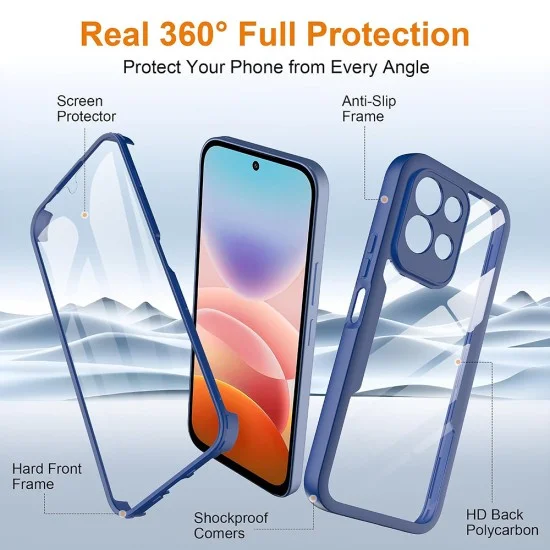 Калъф за Xiaomi Redmi 17 4G / Redmi 17 5G - ColorVerse 360 Series + Screen Protector - Techsuit - Син