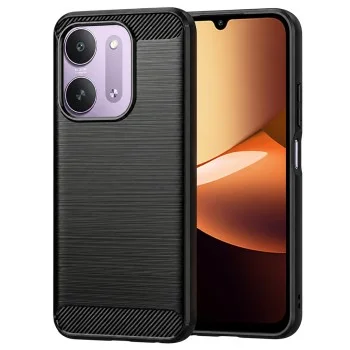 Калъф за Xiaomi Redmi 17C 5G - Carbon Silicone - Techsuit - Черен