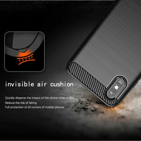 Калъф за Xiaomi Redmi 9A / Redmi 9AT - Carbon Silicone - Черен