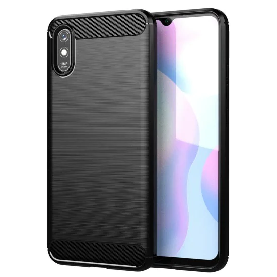 Калъф за Xiaomi Redmi 9A / Redmi 9AT - Carbon Silicone - Черен