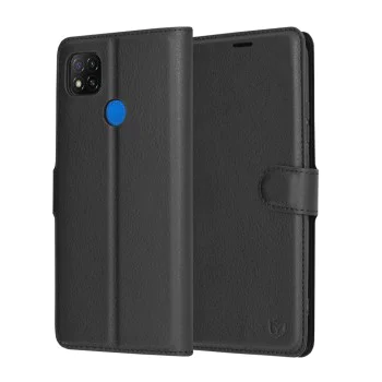 Калъф за Xiaomi Redmi 9C / Redmi 9C NFC - Кожено Протектор - Черен