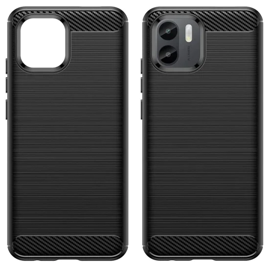 Калъф за Xiaomi Redmi A1 / A2 - Carbon Silicone - Черен