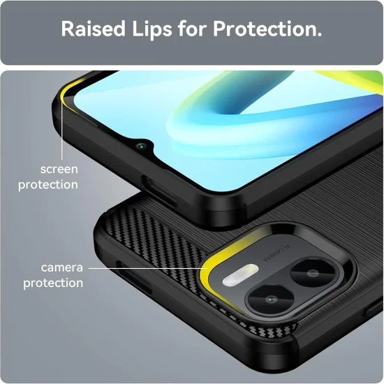 Калъф за Xiaomi Redmi A1 / A2 - Carbon Silicone - Черен