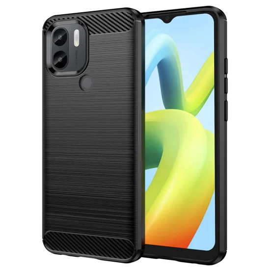 Калъф за Xiaomi Redmi A1+ / A2+ - Carbon Silicone - Черен
