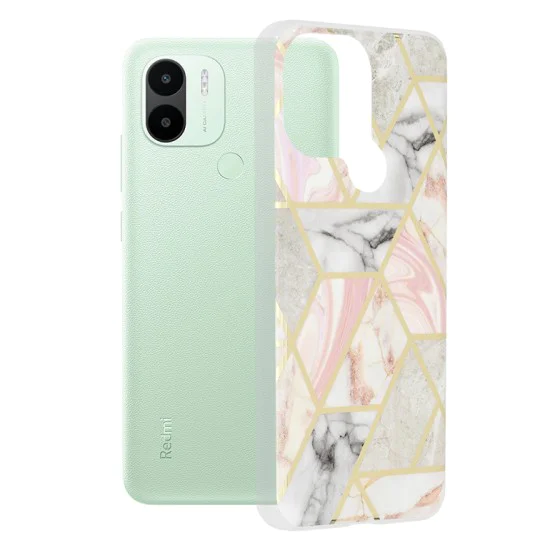 Калъф за Xiaomi Redmi A1+ / A2+ - Marble Series - Pink Hex