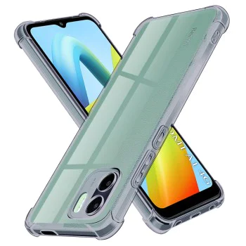 Калъф за Xiaomi Redmi A1 / A2 - Techsuit - Удароустойчив Clear Silicone - Опушено Черен