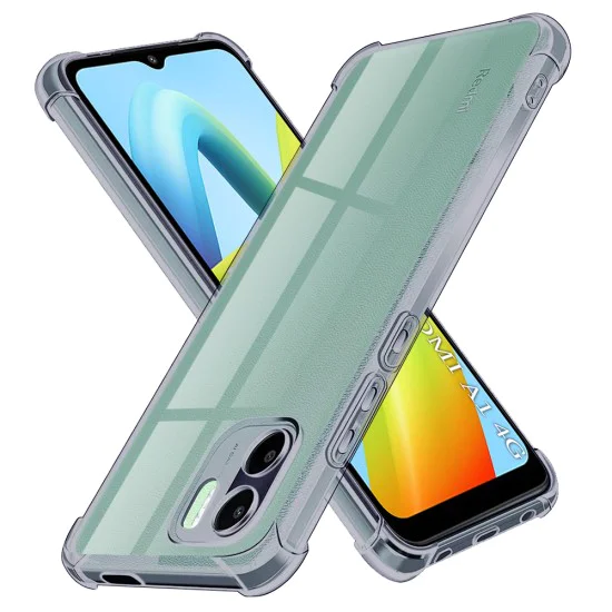 Калъф за Xiaomi Redmi A1 / A2 - Techsuit - Удароустойчив Clear Silicone - Опушено Черен