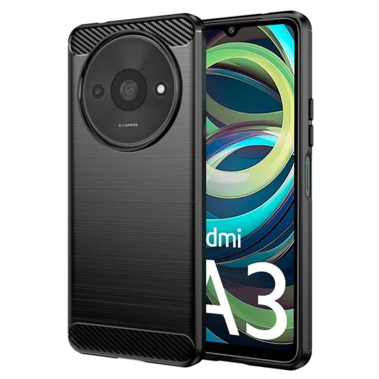 Калъф за Xiaomi Redmi A3 / Redmi A3x - Carbon Silicone - Черен