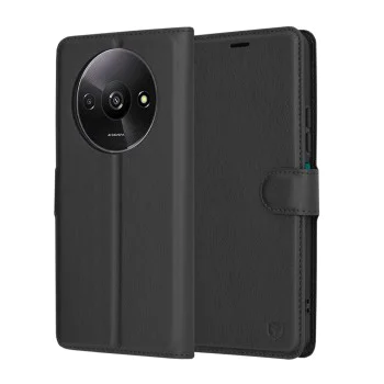 Калъф за Xiaomi Redmi A3 / Redmi A3x - Кожено Протектор - Черен