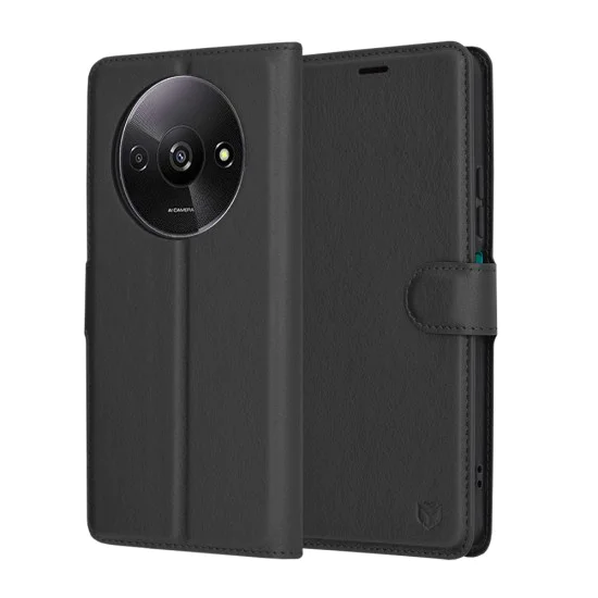 Калъф за Xiaomi Redmi A3 / Redmi A3x - Кожено Протектор - Черен