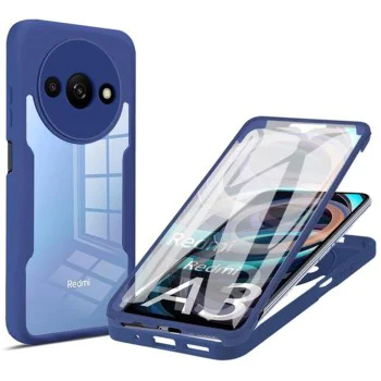 Калъф за Xiaomi Redmi A3 / Redmi A3x + Протектор - ColorVerse 360 ​​Series - син